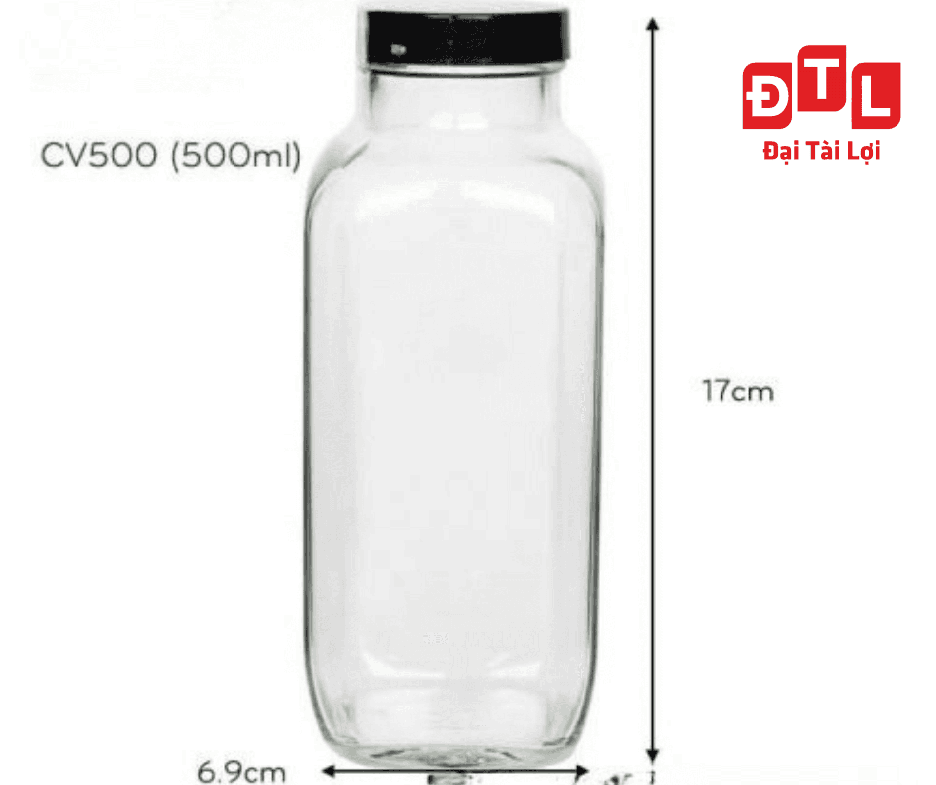 Chai vuông cao RX 500ml (Hình 1)