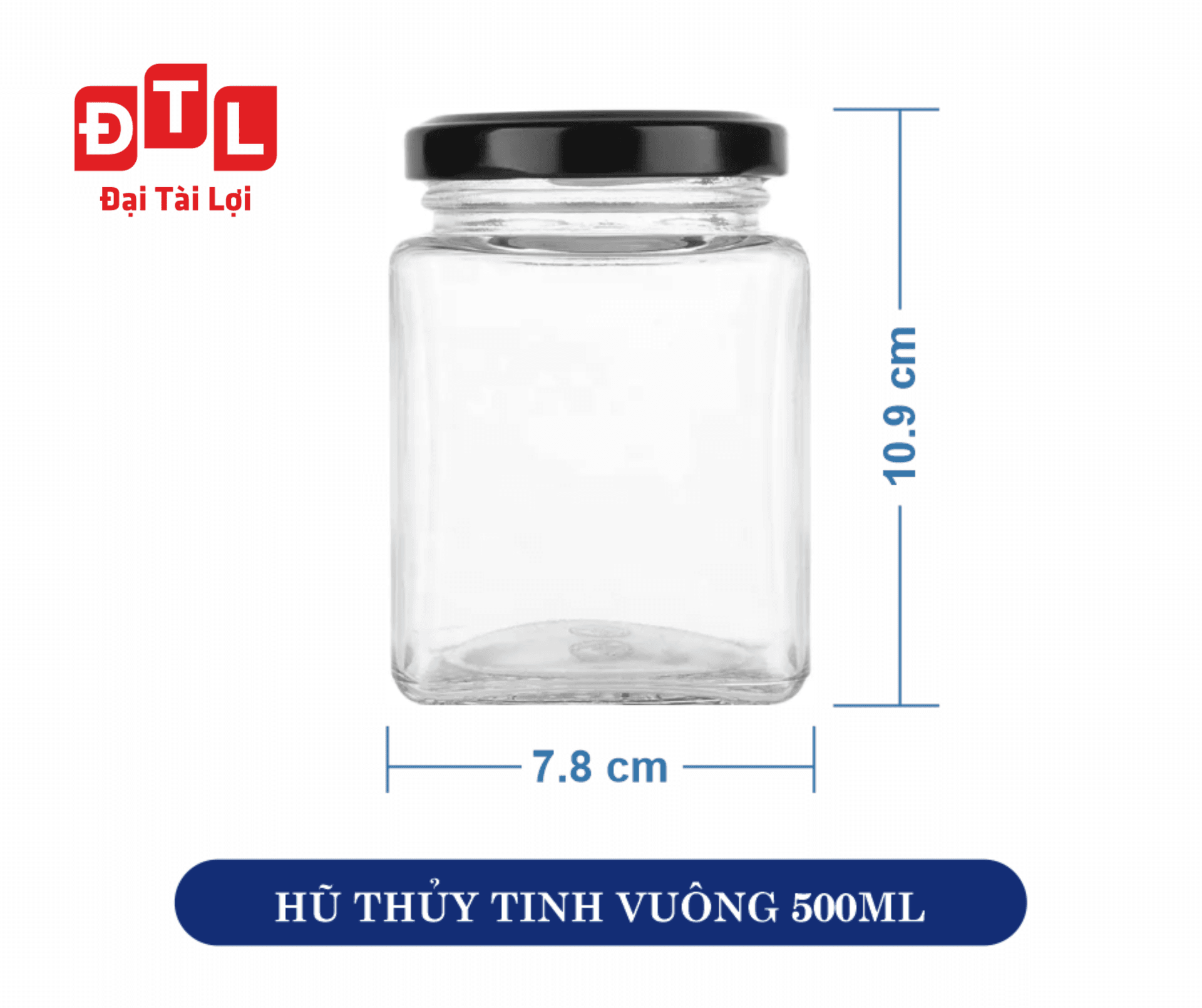 Hũ Vuông 500 ML (Hình 1)